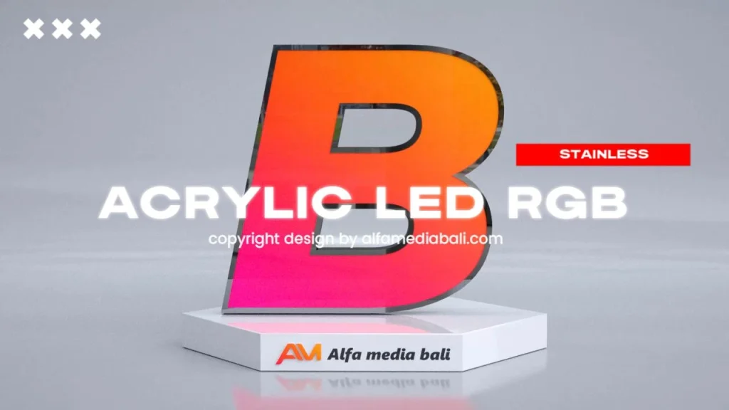 Dokumentasi proyek signage Alfa Media Bali