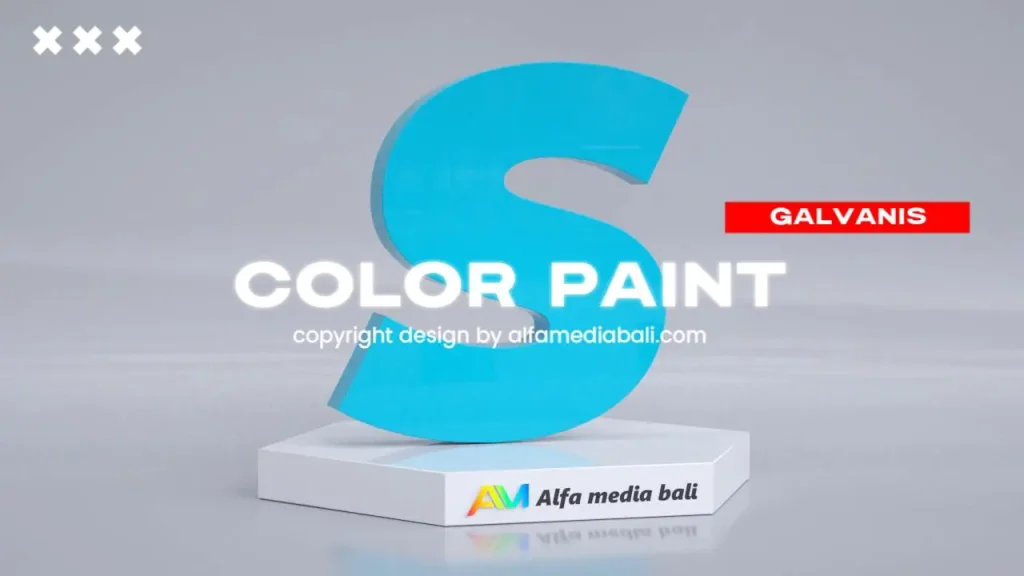 Visual material huruf timbul galvanis Alfa Media Bali