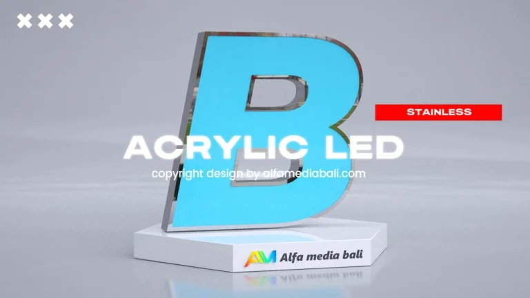 Dokumentasi proyek signage Alfa Media Bali