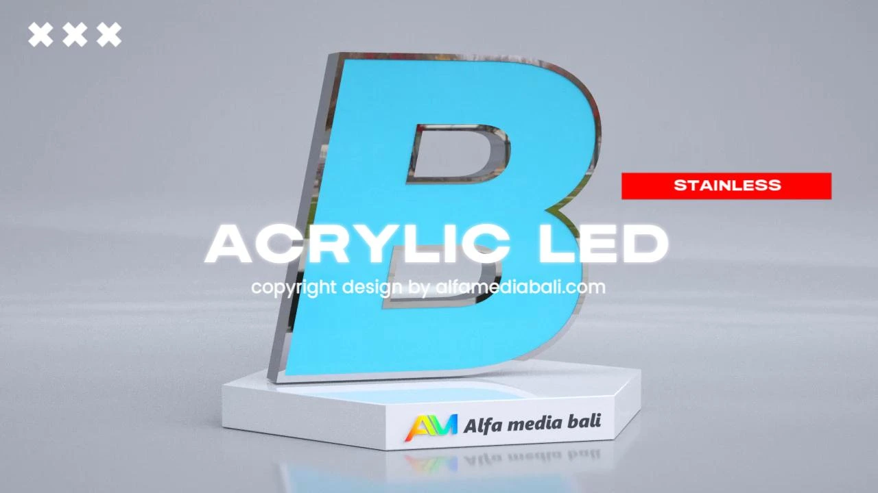 Dokumentasi proyek signage Alfa Media Bali