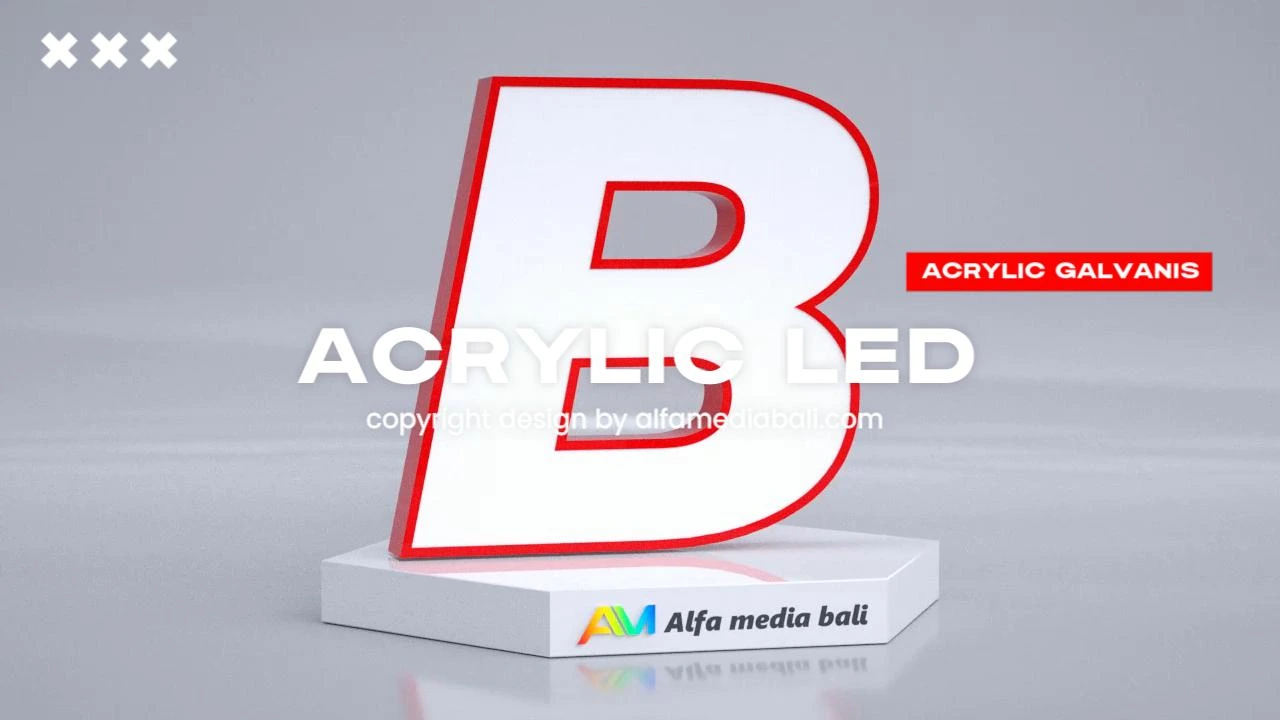 Dokumentasi proyek signage Alfa Media Bali