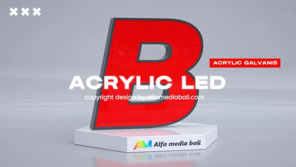 Dokumentasi proyek signage Alfa Media Bali