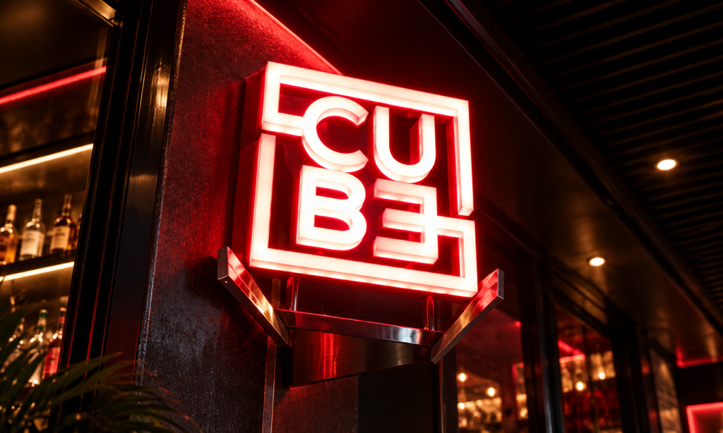 Huruf timbul akrilik cube bar bali