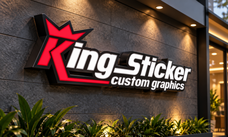 Huruf timbul galvanis akrilik king sticker bali — tampilan 1