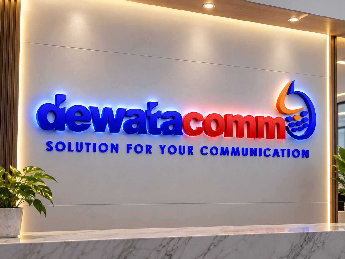 Huruf timbul galvanis akrilik led dewatacomm bali