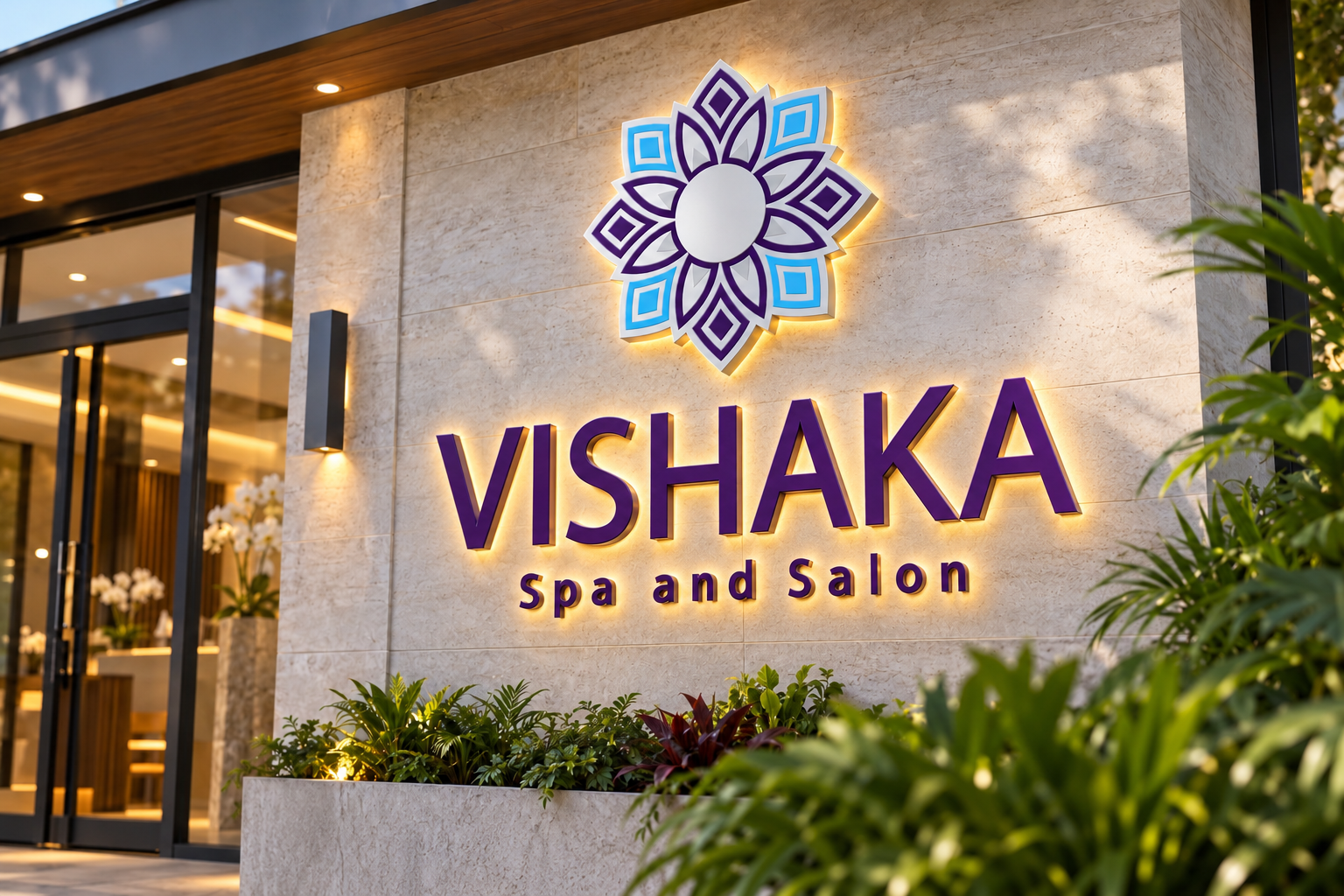 Huruf timbul galvanis akrilik led vishaka bali