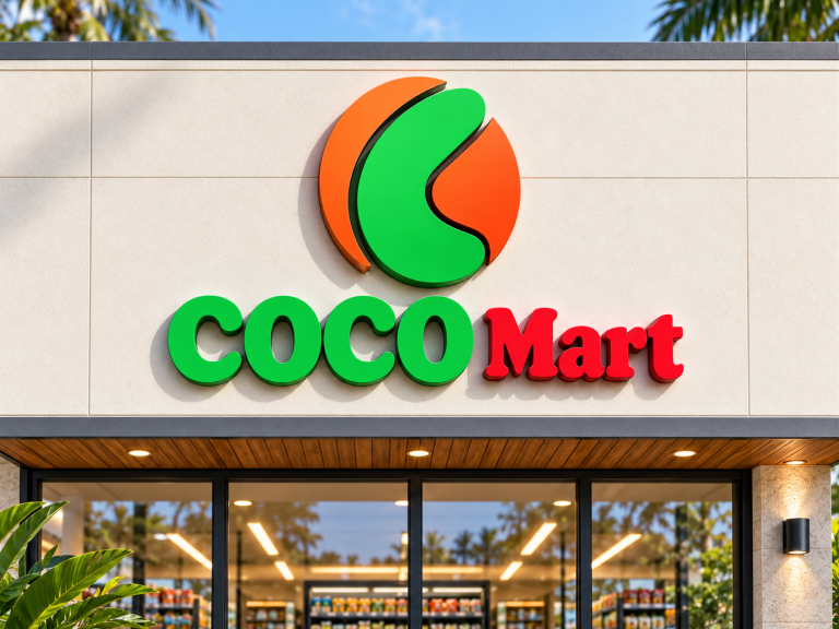 Huruf timbul galvanis coco mart bali